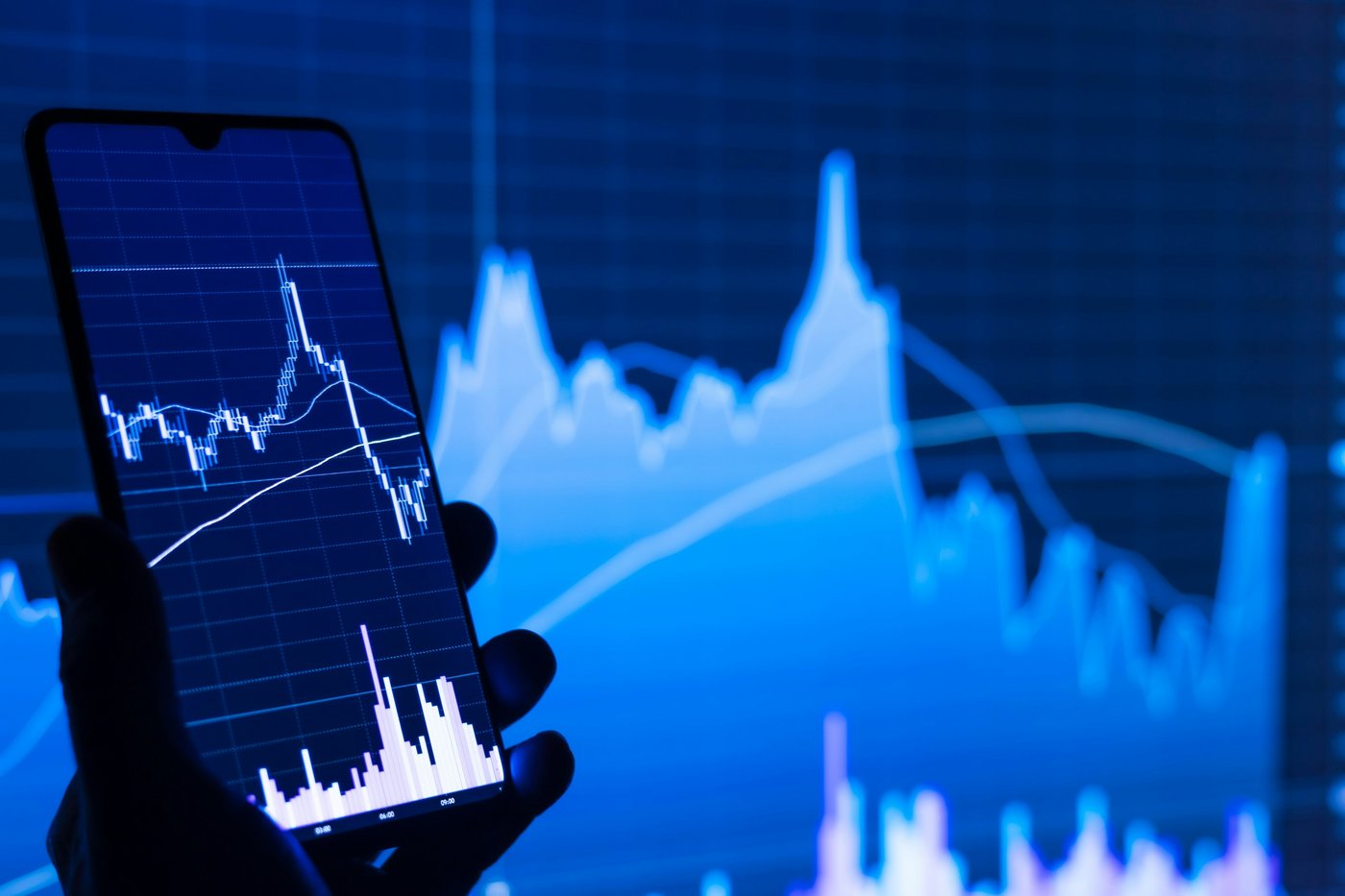 Financial markets on a mobile screen